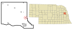 Dodge County Nebraska Incorporated and Unincorporated areas Nickerson Highlighted